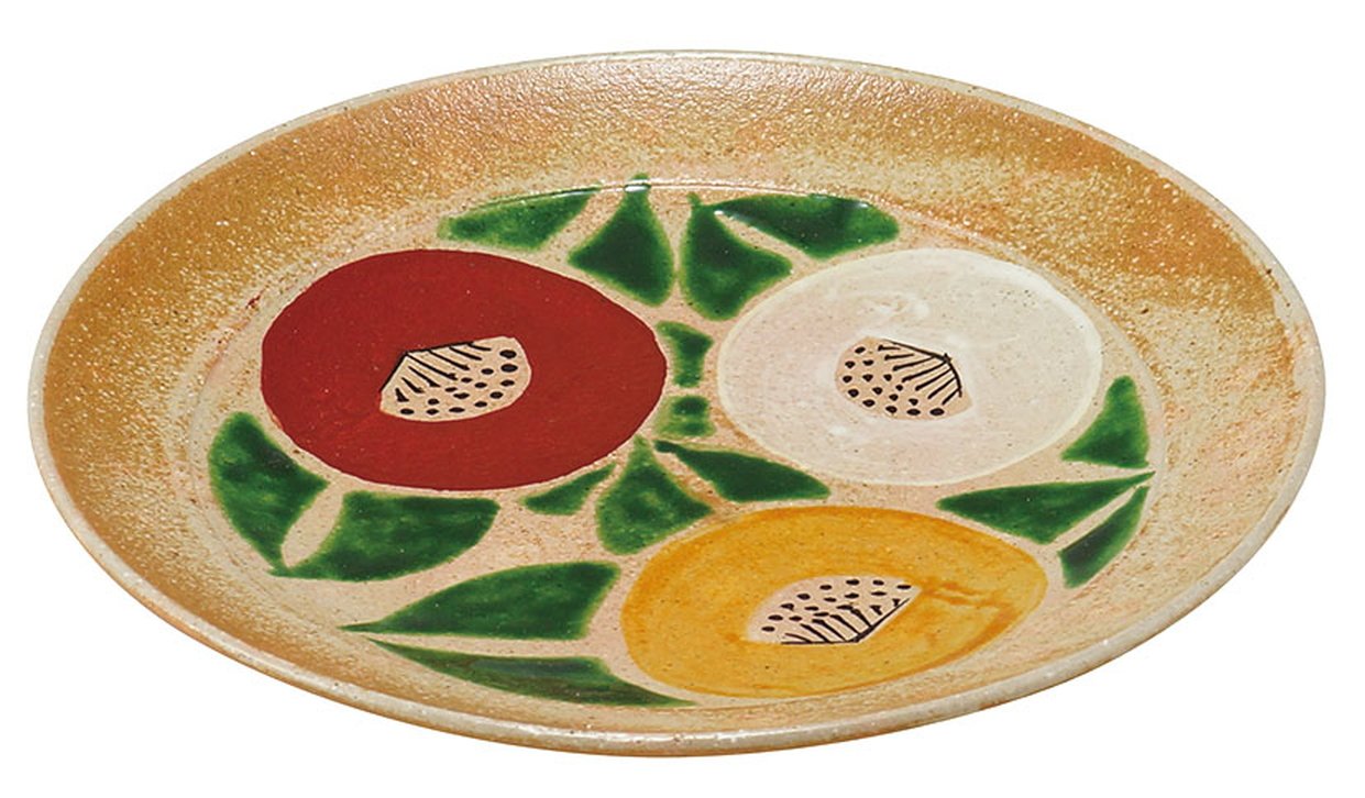 Amazon.co.jp: 山下工芸 御本手魯山人写椿絵 段付六寸皿 20.0×3.0cm